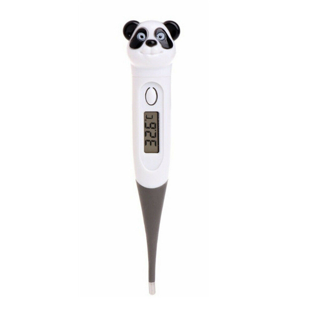 Digital thermometer with panda design on a white background