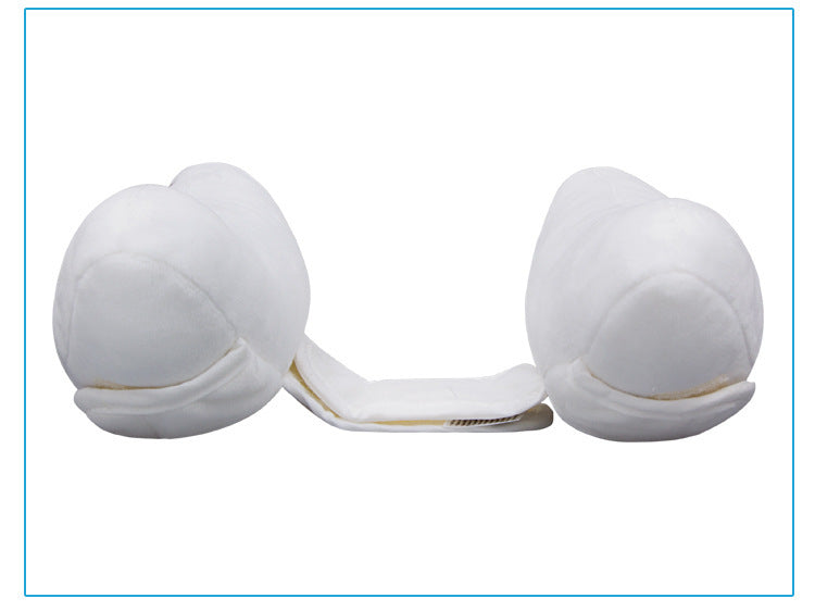Baby Head-Shaped Banana Pillow with a strap on a white background