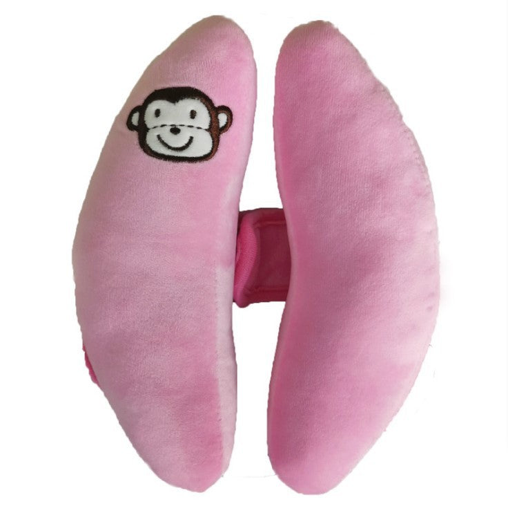 Pink Baby Head-Shaped Banana Pillow design on a white background