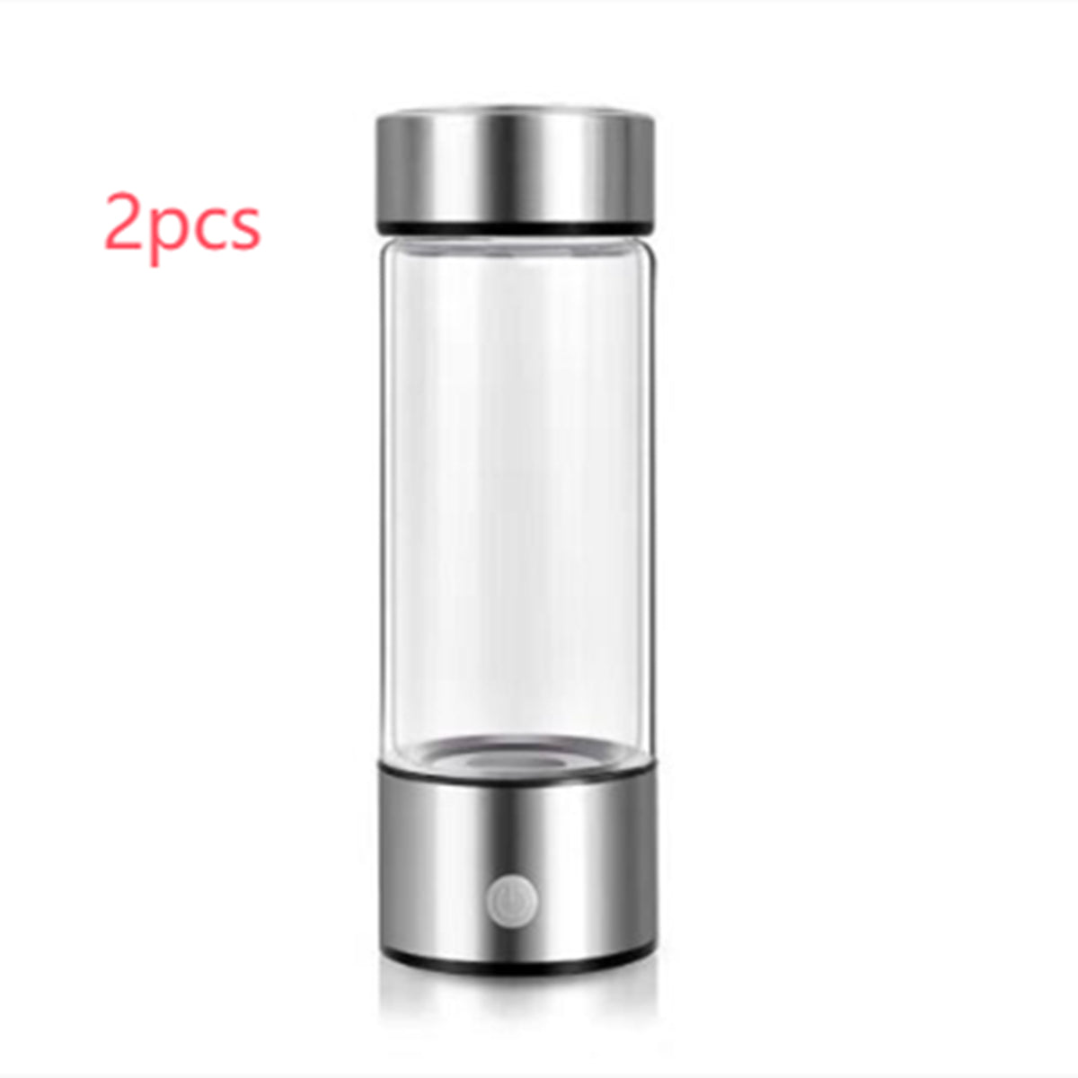 2 Pcs HydraPure™ Hydrogen Water Bottle with silver lid and base on a white background