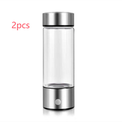 2 Pcs HydraPure™ Hydrogen Water Bottle with silver lid and base on a white background