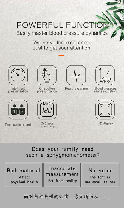 Product description card with icons and text on a gray background