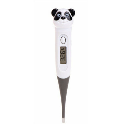 Digital thermometer with panda design on a white background