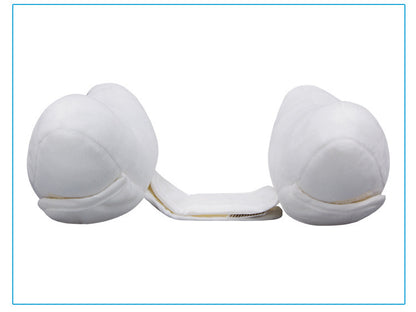 Baby Head-Shaped Banana Pillow with a strap on a white background
