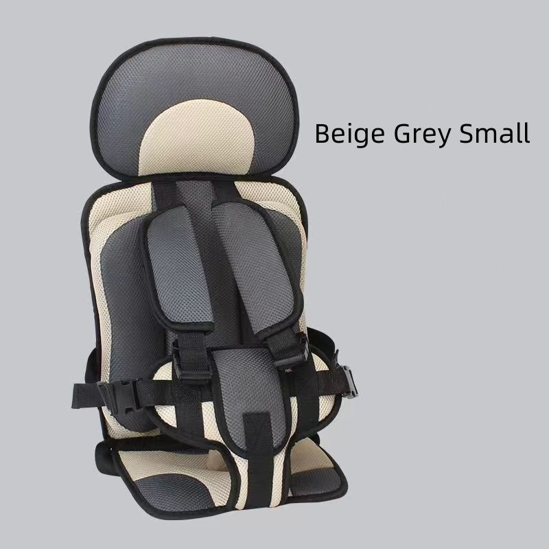 Beige and grey child seat on a gray background