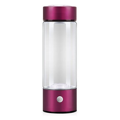 HydraPure™ Hydrogen Water Bottlewith a purple metallic base and cap on a white background