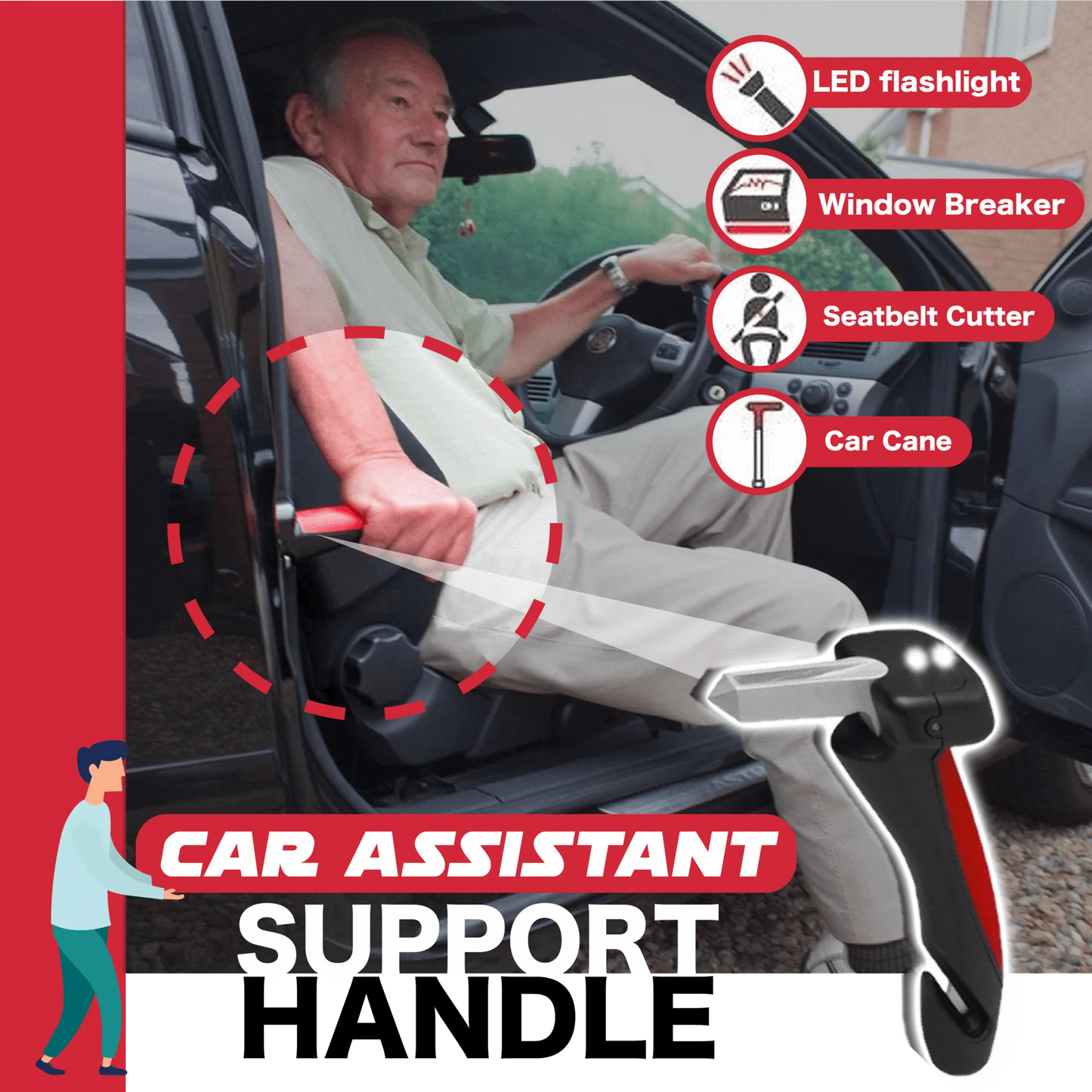 Emergency Car Handle Assist Bar